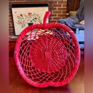 Apple Handwoven Decorative Wicker Basket - Home Accents